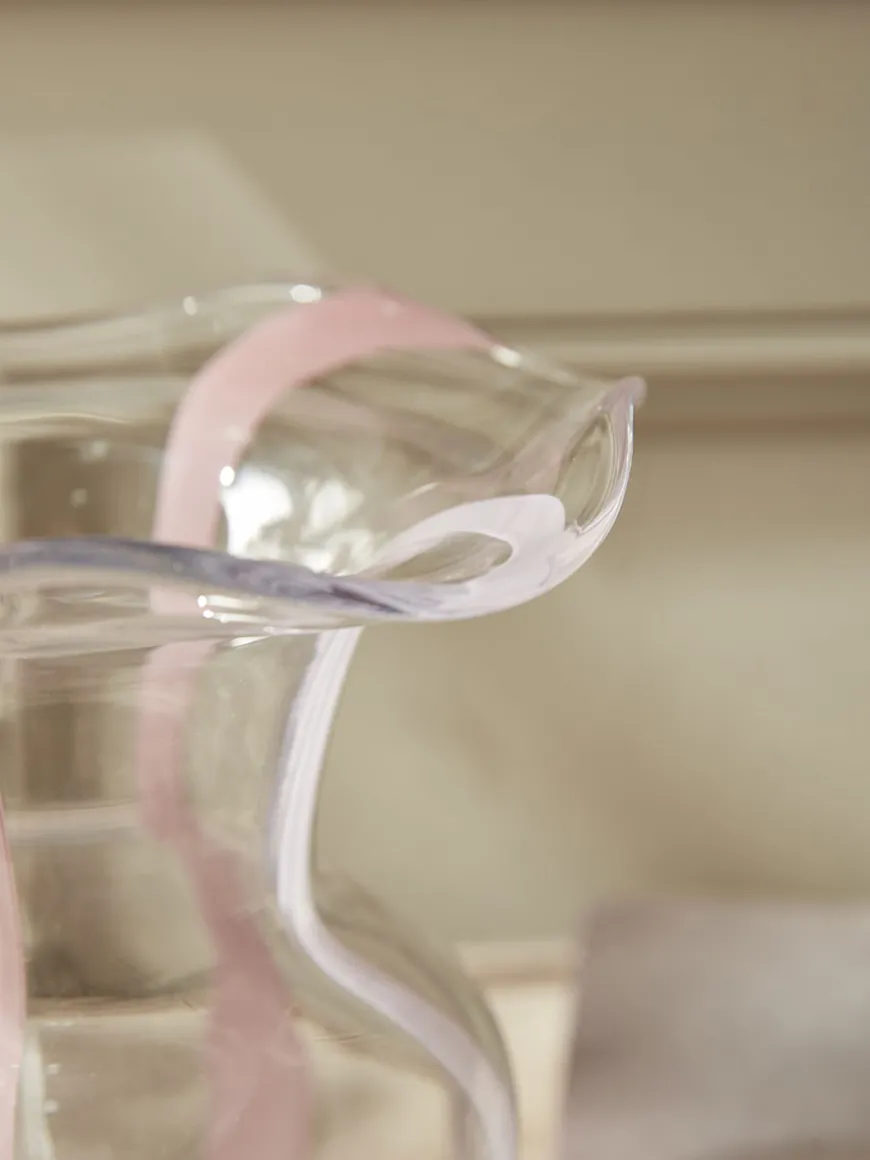 Painterly Stripe Petal Vase - Blush