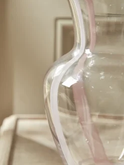 Painterly Stripe Petal Vase - Blush