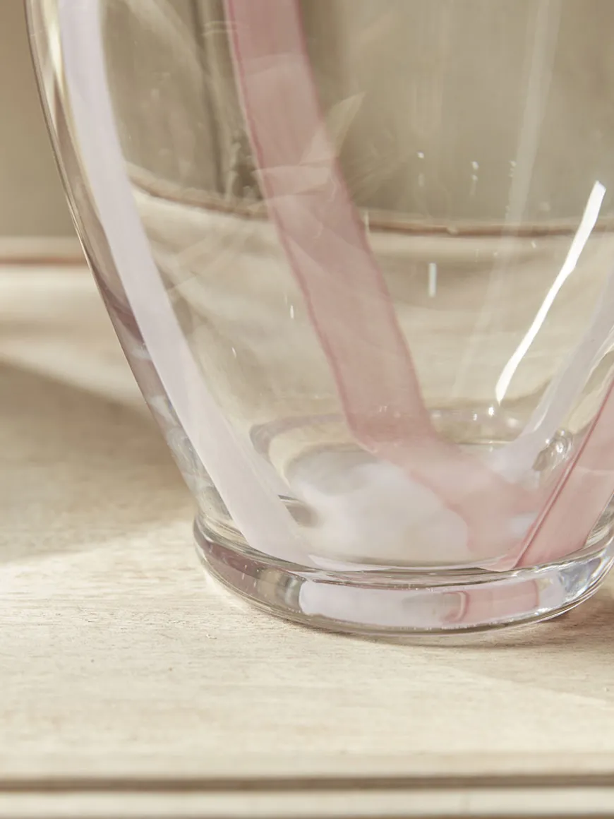 Painterly Stripe Petal Vase - Blush