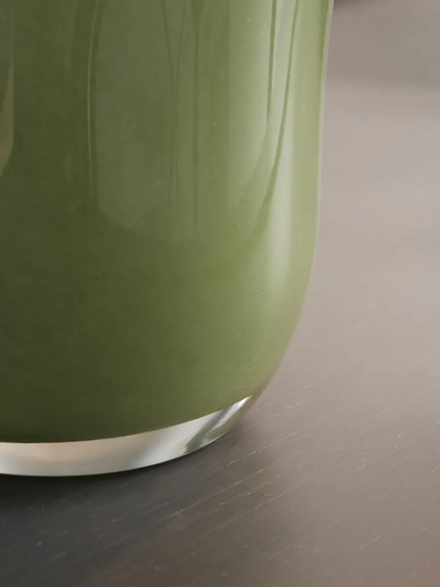 Petal Olive Glass Vase