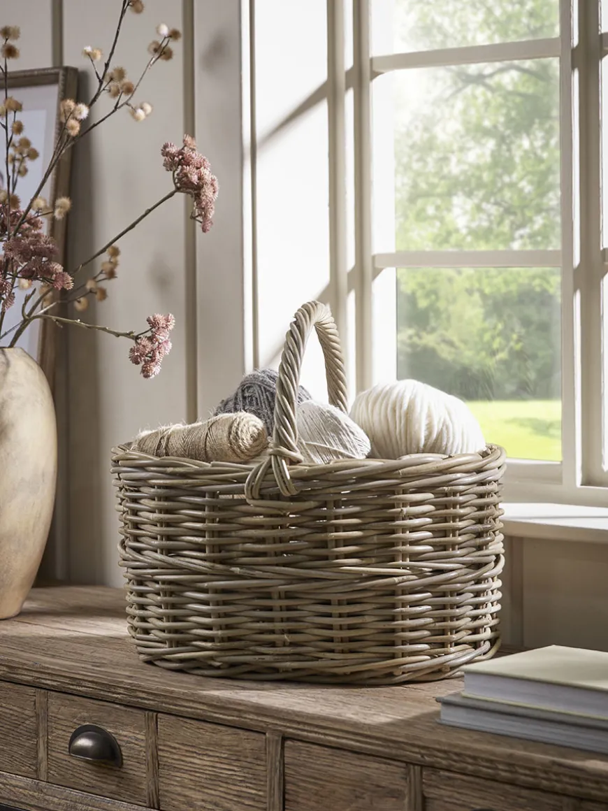 Rattan Handled Storage Basket
