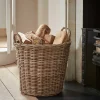 Rattan Log Basket - Round