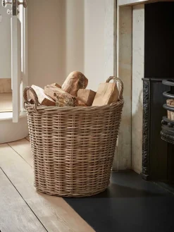 Rattan Log Basket - Round