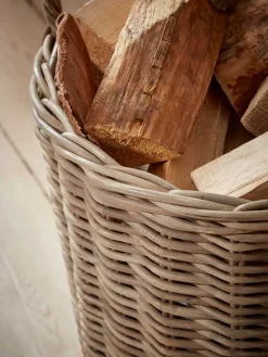 Rattan Log Basket - Round