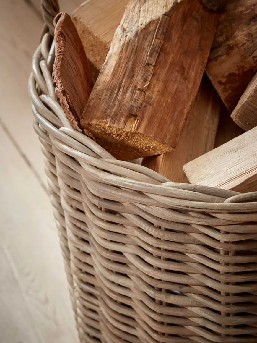 Rattan Log Basket - Round