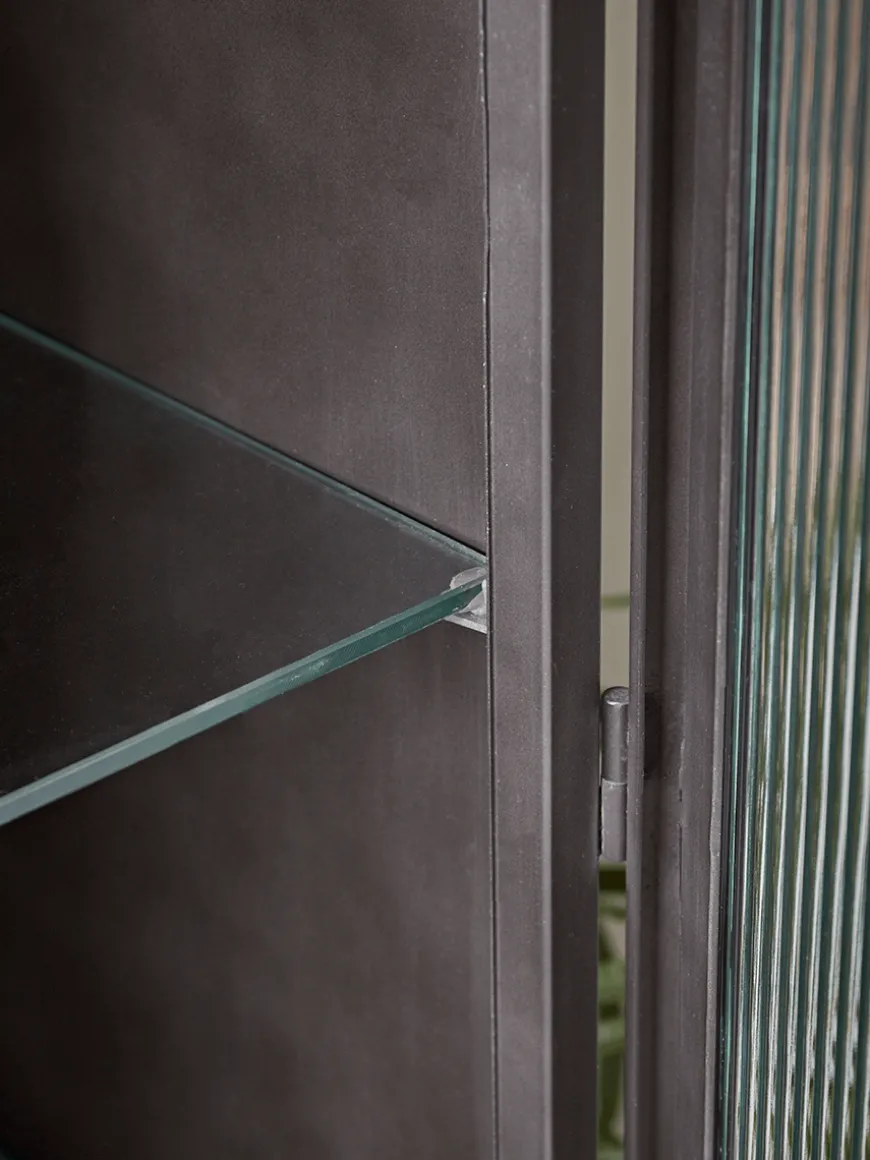 Reeded Glass Display Cabinet - Large