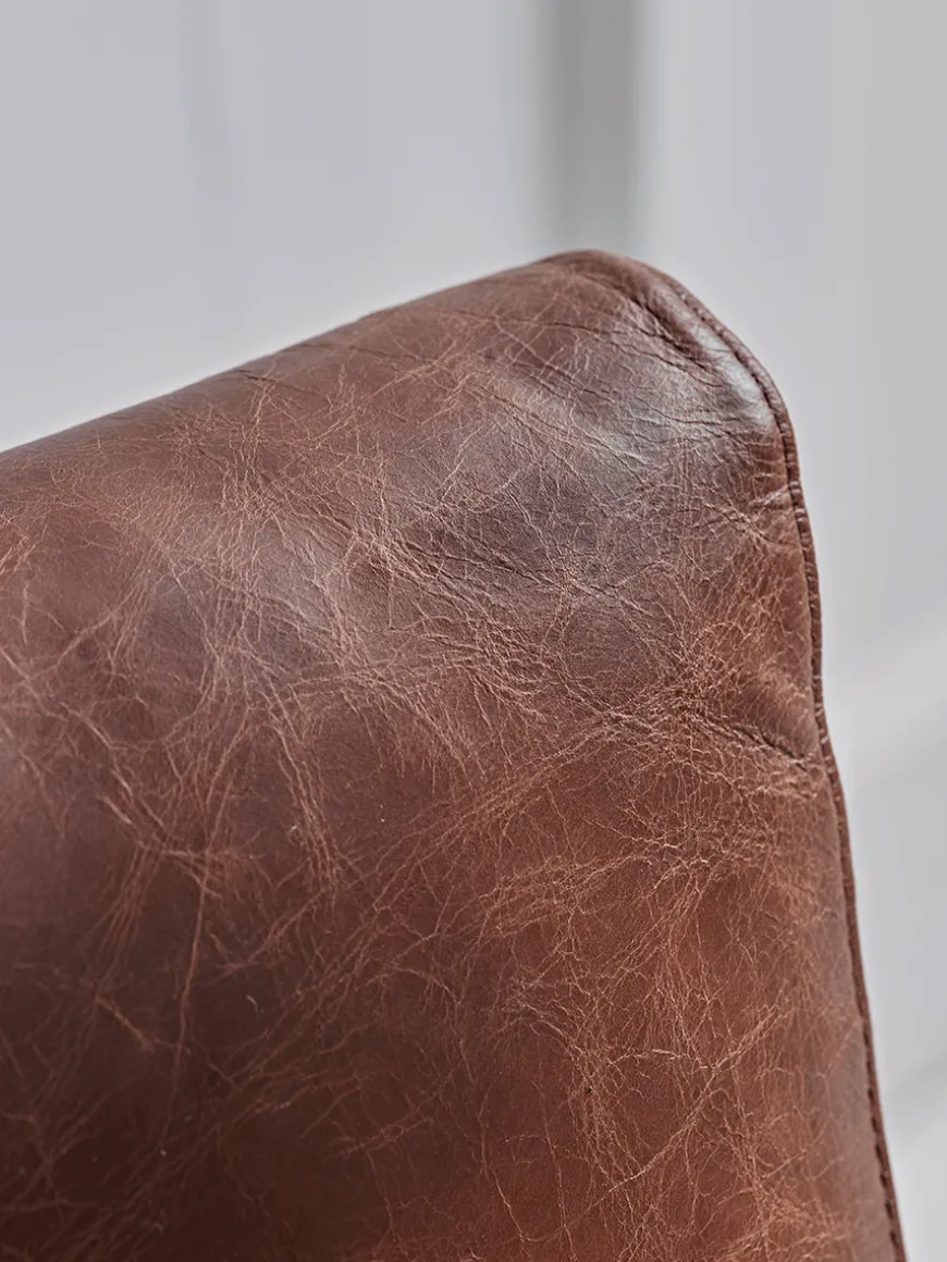 Relaxed Lounge Chair - Tan Leather