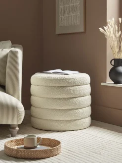 Ribbed Boucle Ottoman