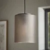 Ribbed Column Smoke Glass Pendant