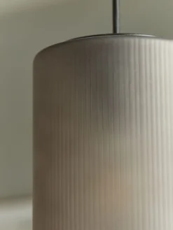 Ribbed Column Smoke Glass Pendant