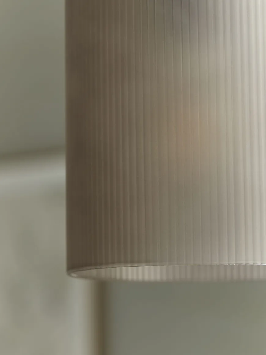 Ribbed Column Smoke Glass Pendant