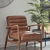Ribbed Leather Armchair - Tan