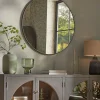 Round Antique Glass Mirror