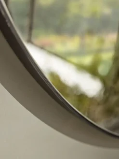 Round Antique Glass Mirror