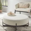 Round Boucle Footstool - Large