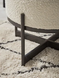 Round Boucle Footstool - Small