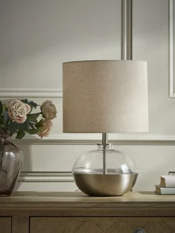 Round Brass Table Lamp