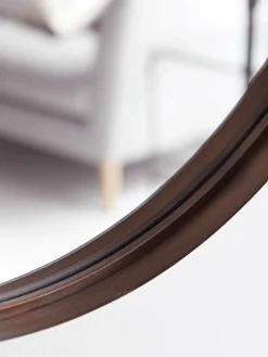 Round Burnished Frame Mirror