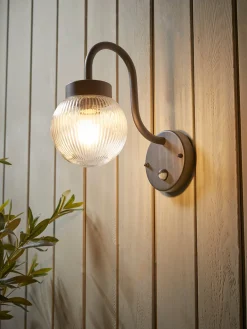 Round Fluted Glass Wall Light