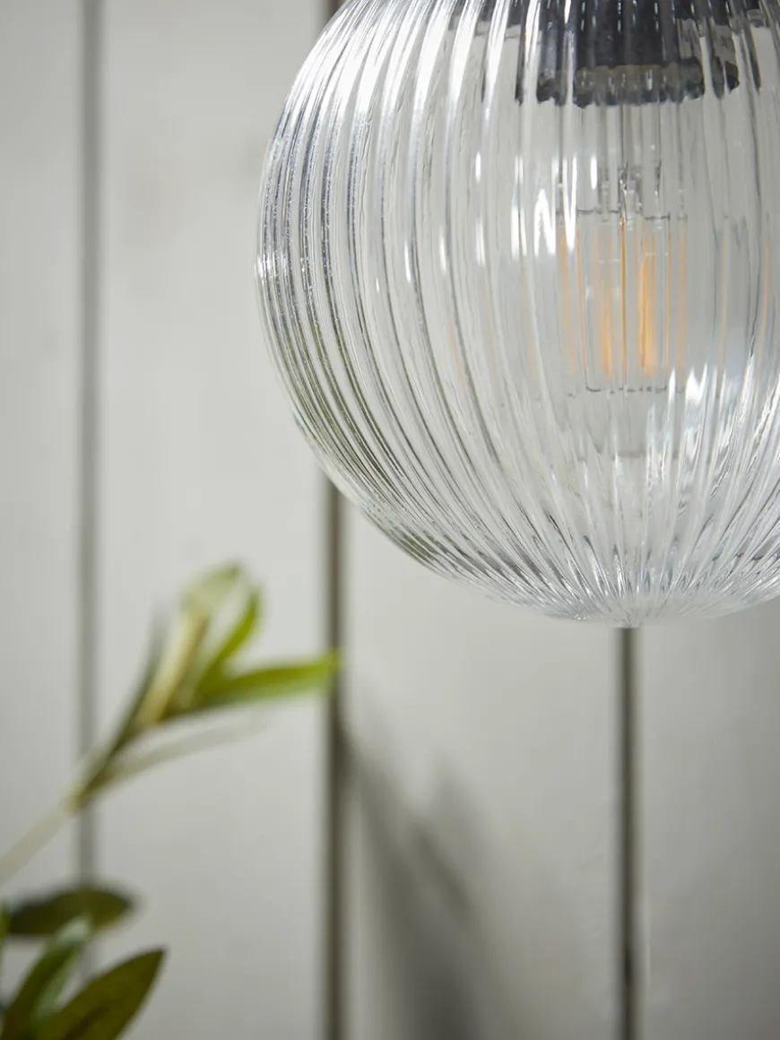 Round Fluted Glass Wall Light
