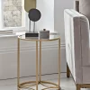 Round Gold & Glass Side Table