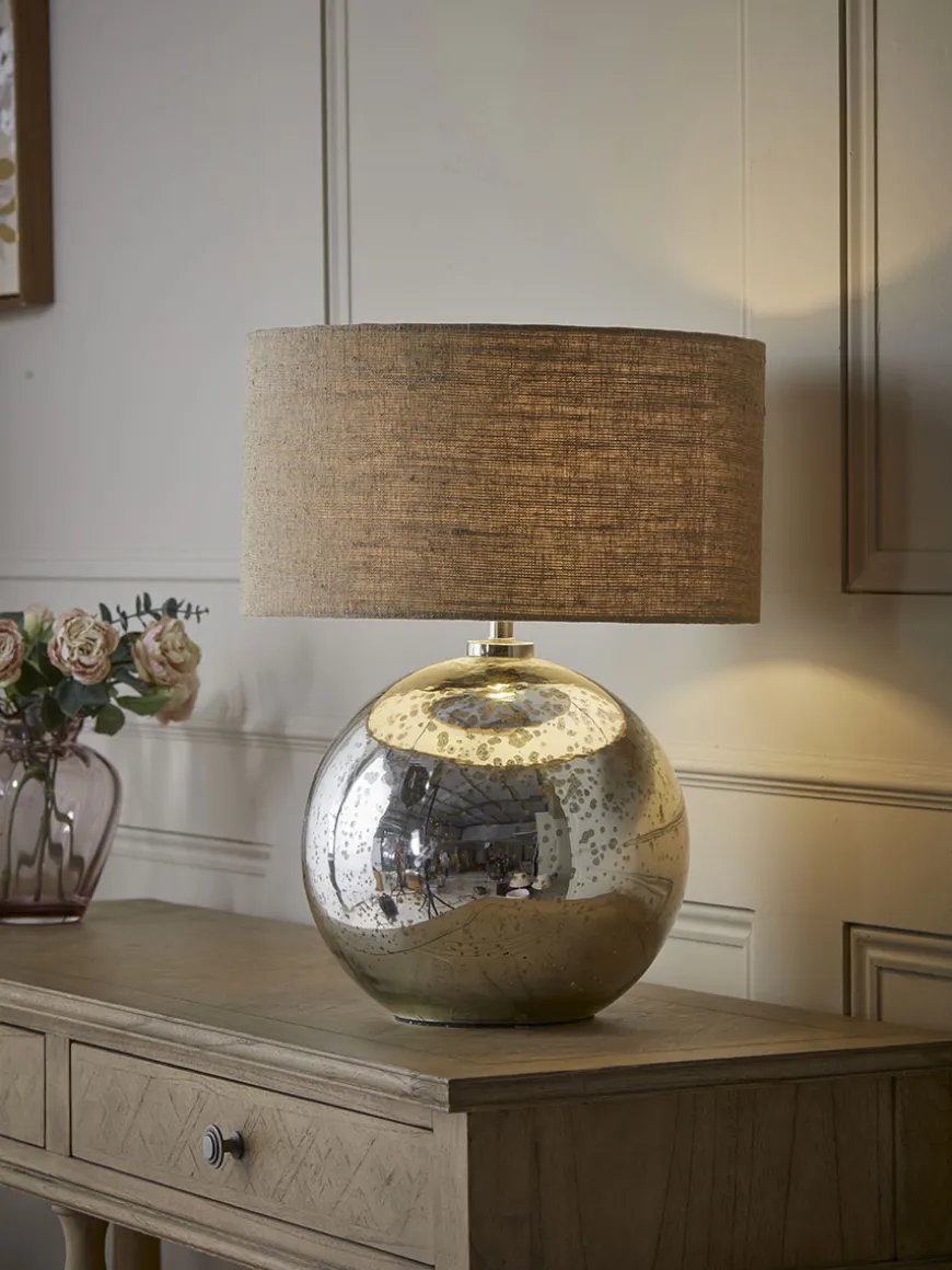 Round Mirrored Glass Table lamp