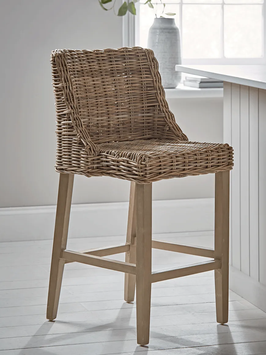 Round Rattan Counter Stool