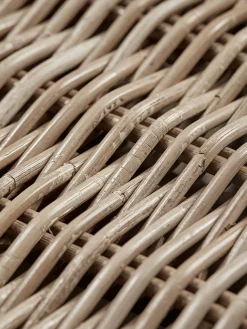 Round Rattan Storage Bench - Large