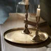Round Textured Brass Tray - Small