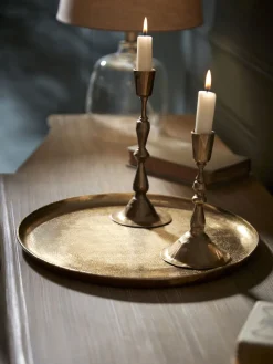 Round Textured Brass Tray - Small