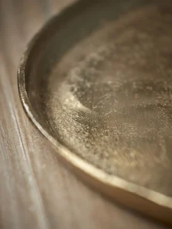 Round Textured Brass Tray - Small