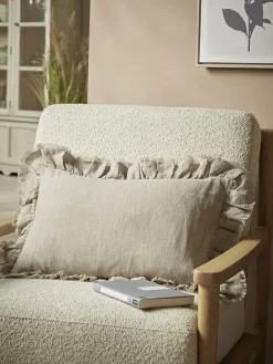 Ruffle Rectangular Cushion - Natural