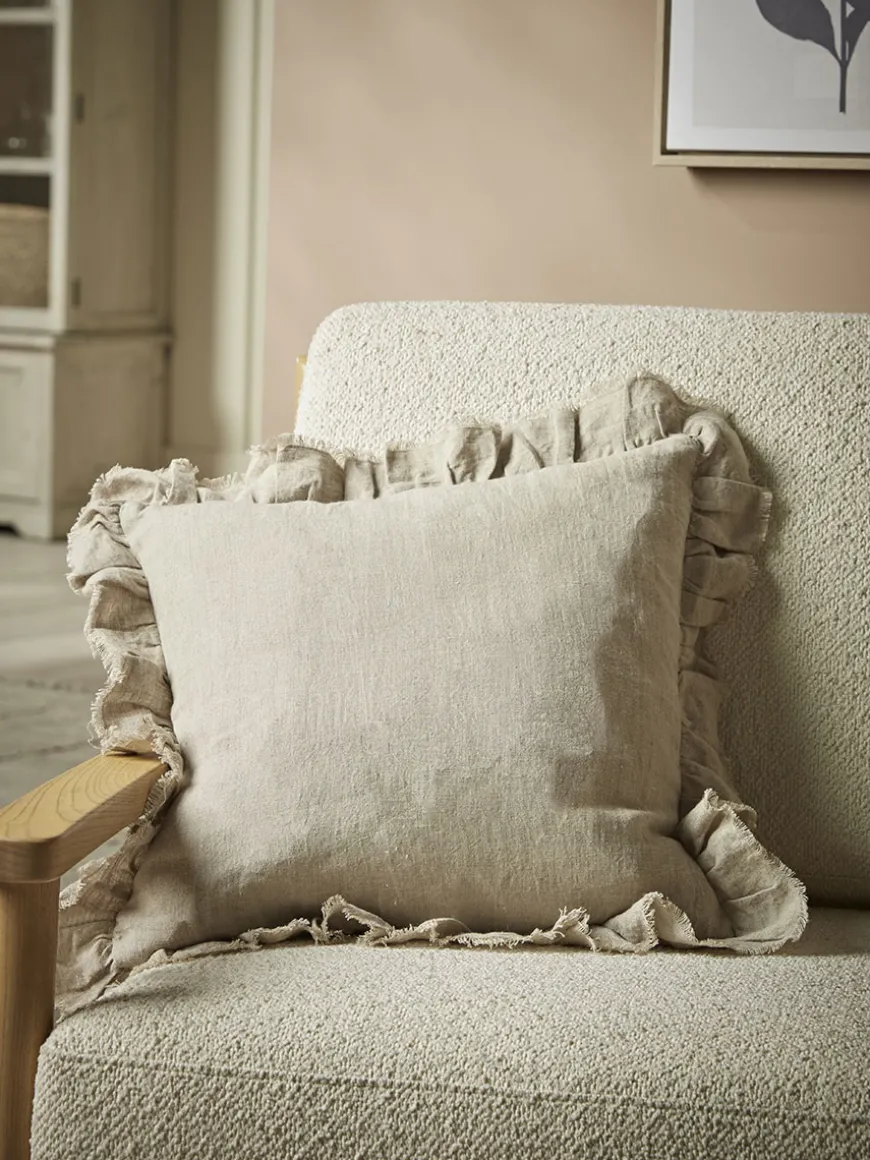 Ruffle Square Cushion - Natural