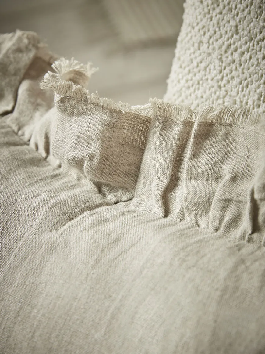 Ruffle Square Cushion - Natural