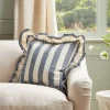 Ruffle Square Cushion - Nautical Stripe