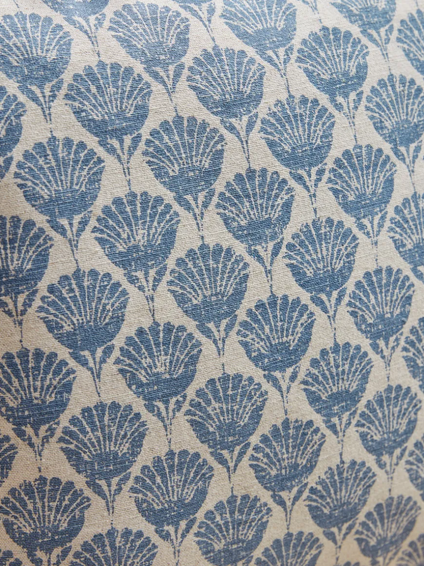 Ruffle Square Cushion - Swedish Blue Print