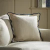 Scalloped Square Cushion - Steel Blue