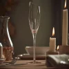 Six Amber Asymmetric Champagne Flutes