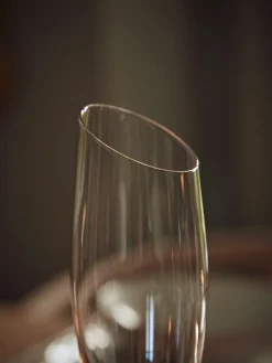 Six Amber Asymmetric Champagne Flutes
