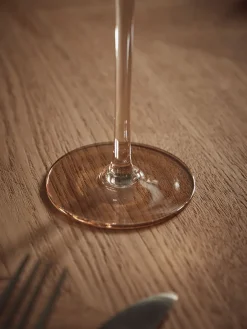 Six Amber Asymmetric Champagne Flutes
