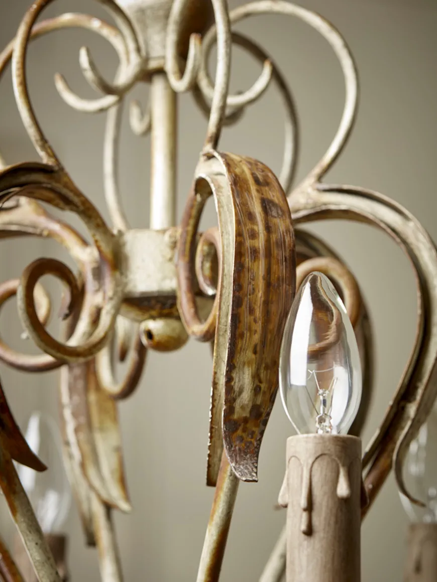 Six Arm Scroll Chandelier