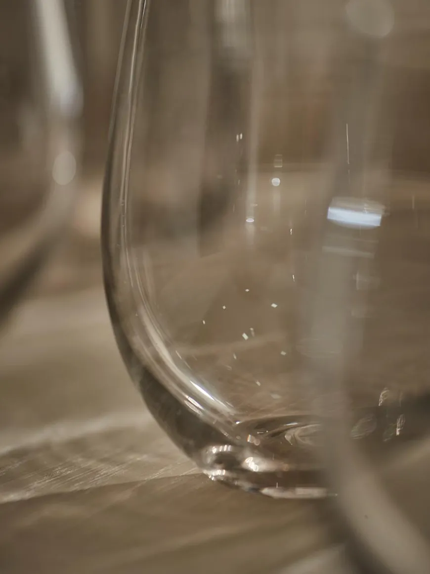 Six Smoked Stemless Wine Glasses