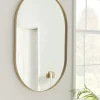 Slim Frame Oval Mirror - Soft Gold