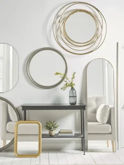Slim Frame Oval Mirror - Soft Gold