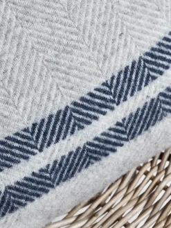 Soft Wool Cushion Cover - Blue French Stripe