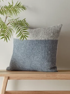 Soft Wool Cushion Cover - Blue & Grey