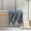 Soft Wool Large Throw - Blue & Grey