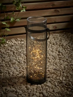 Solar Wire Lights Column Lantern - Tall