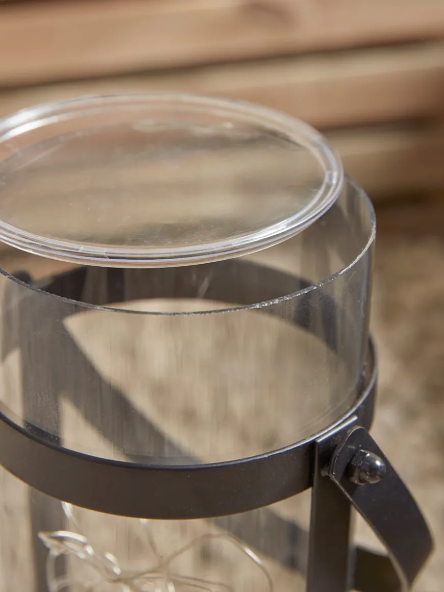 Solar Wire Lights Column Lantern - Tall