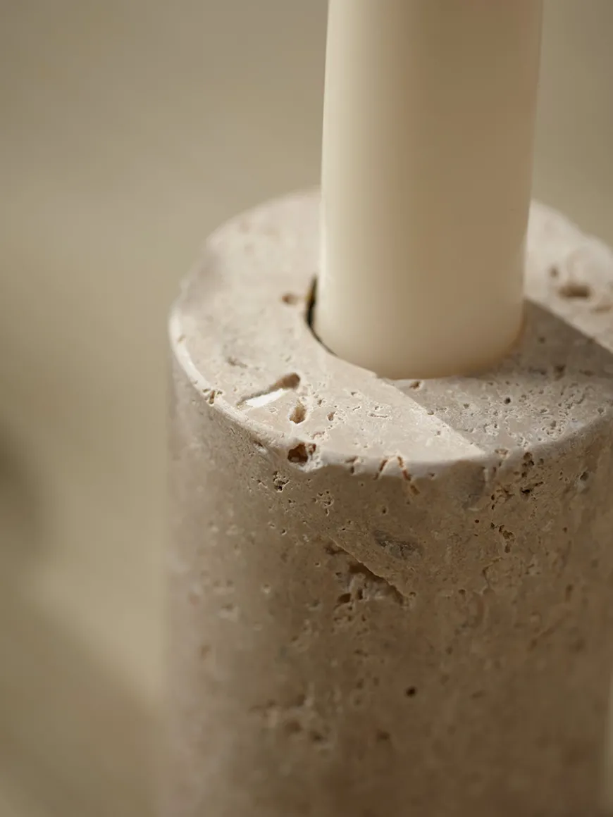 Stone Dinner Candle Holder - Large